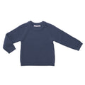 Blue woolen knitted crew neck sweater on a white background 