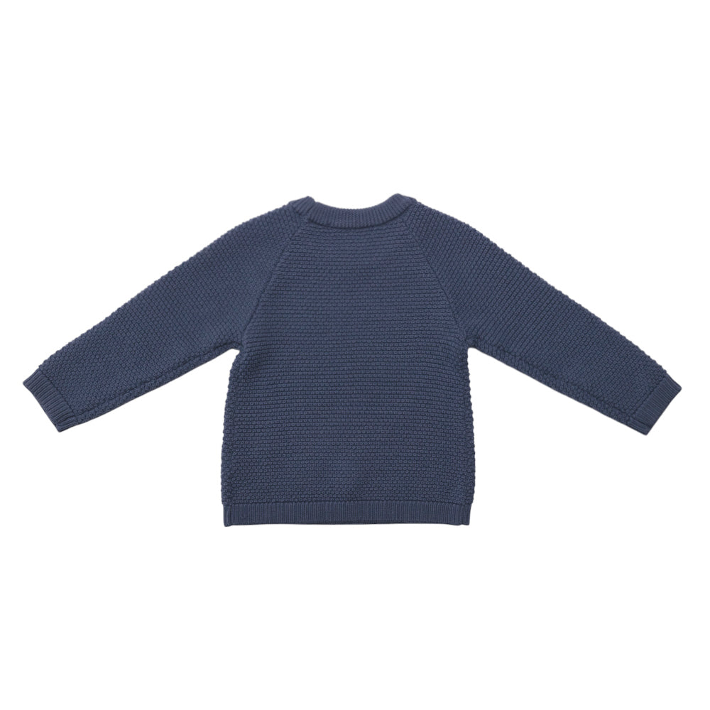 Merino Knit Crew Jumper - Blue