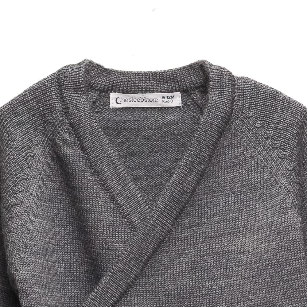 Merino Knit Kimono Cardigan - Grey Marl