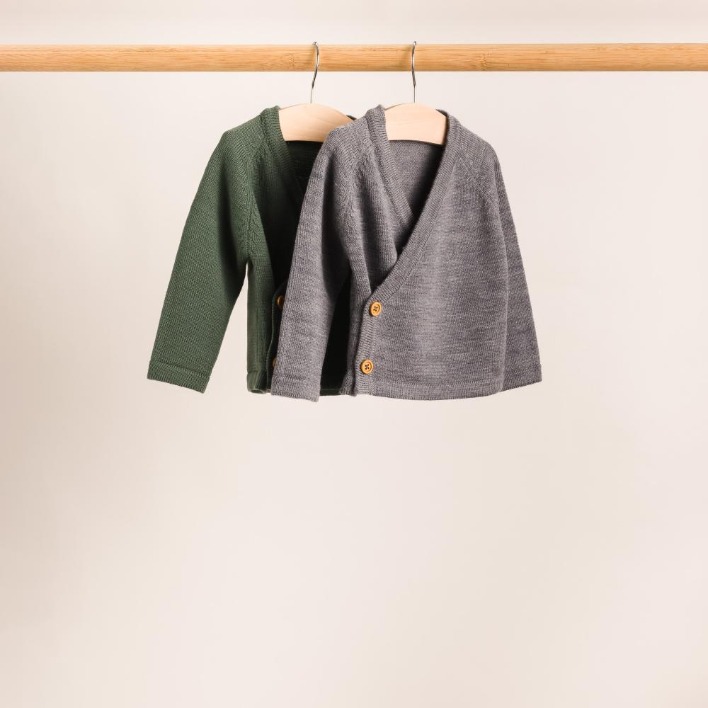 Merino Knit Kimono Cardigan - Grey Marl