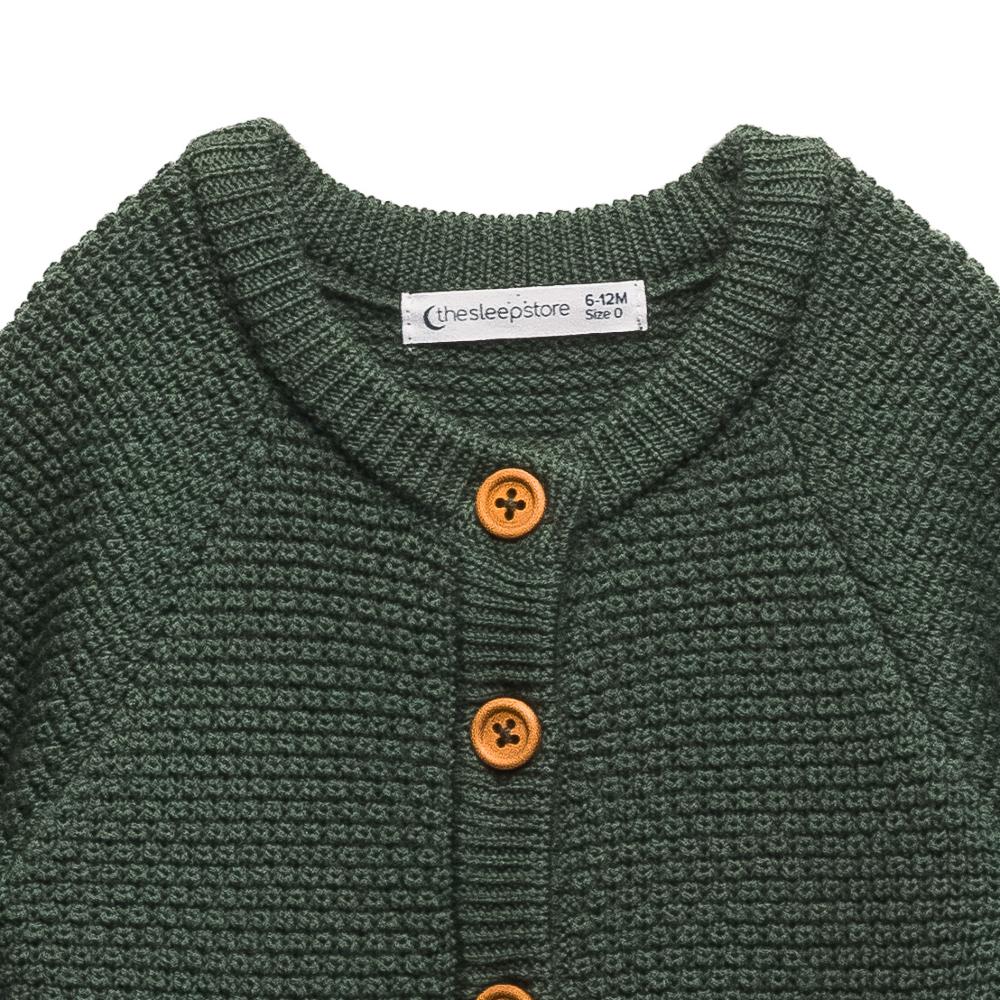 Merino Knit Onesie - Dark Green