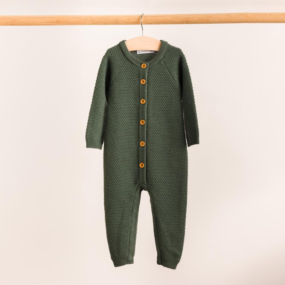 Merino Knit Onesie - Dark Green