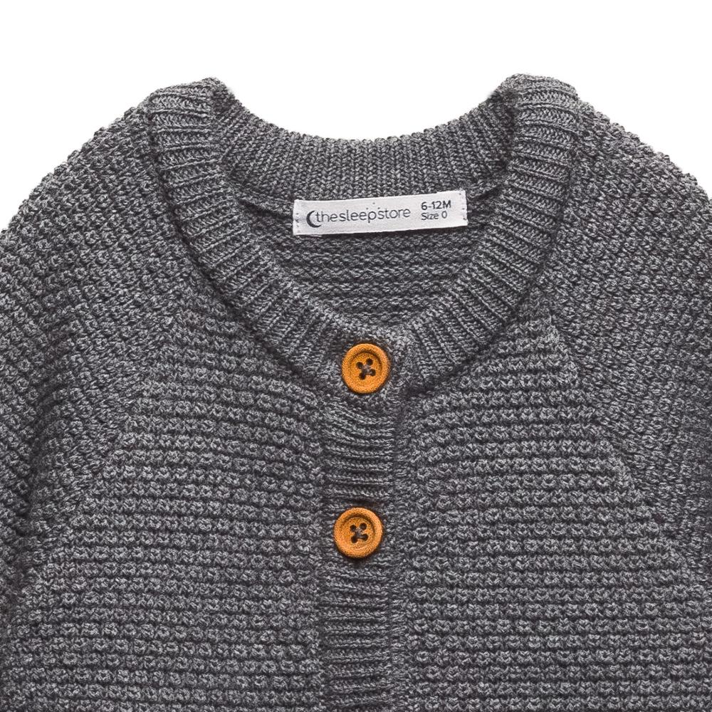 Merino Knit Onesie - Grey Marl