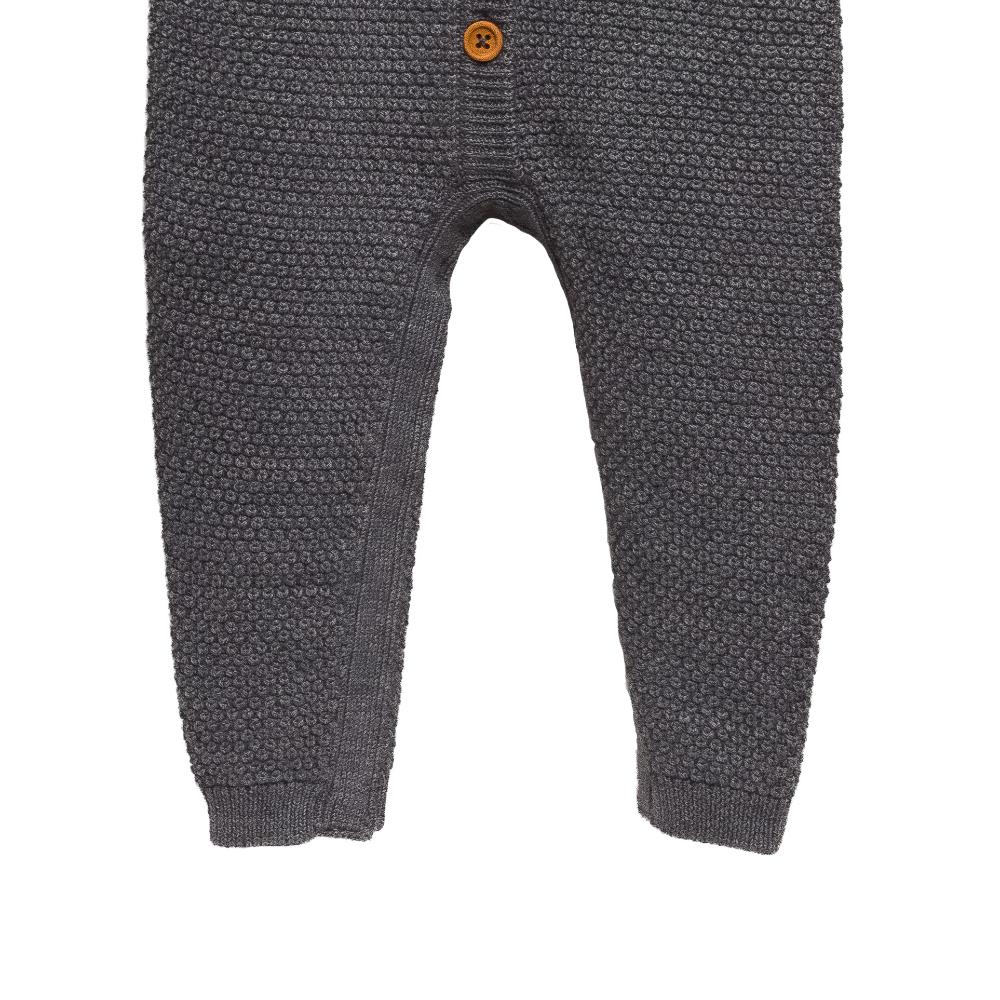 Merino Knit Onesie - Grey Marl