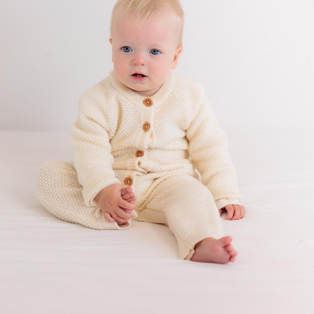 Merino Knit Onesie - Natural
