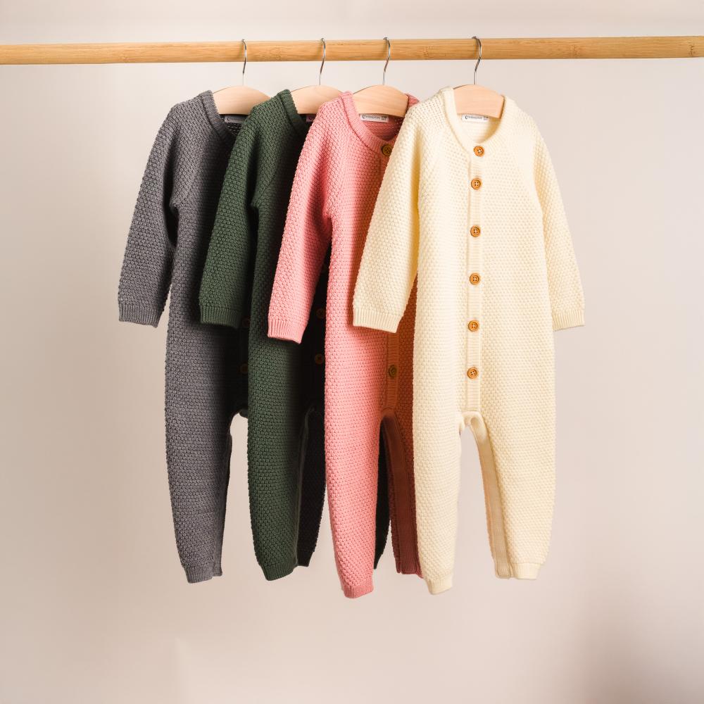Merino Knit Onesie - Natural