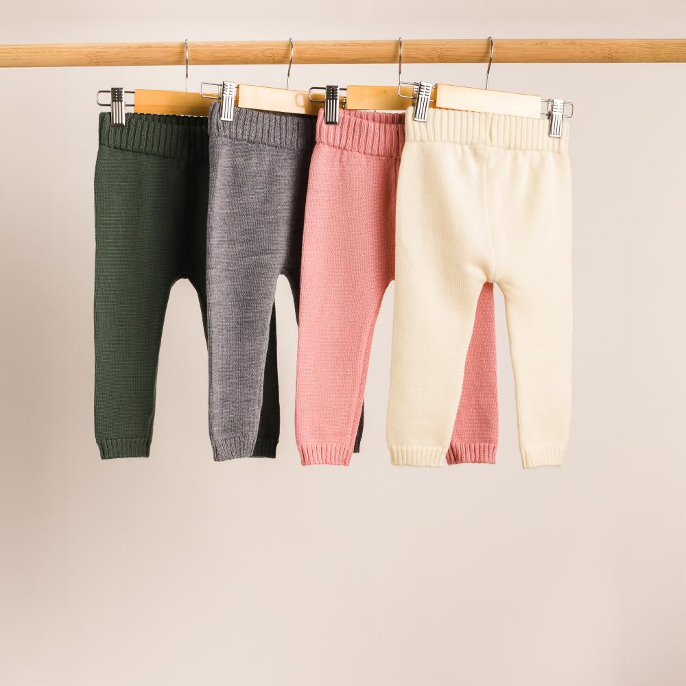 Merino Knit Pants - Grey Marl