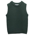 Forest Green wolen knitted sleeveless sweater vest on a white background