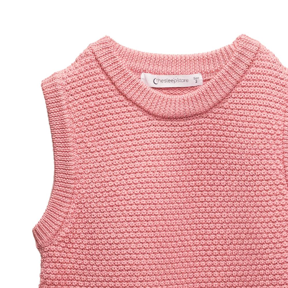 Merino Knit Vest - Pink