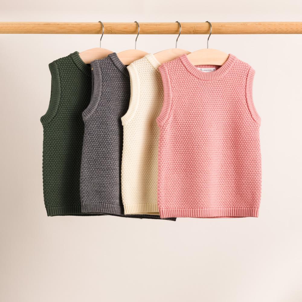 Merino Knit Vest - Dark Green