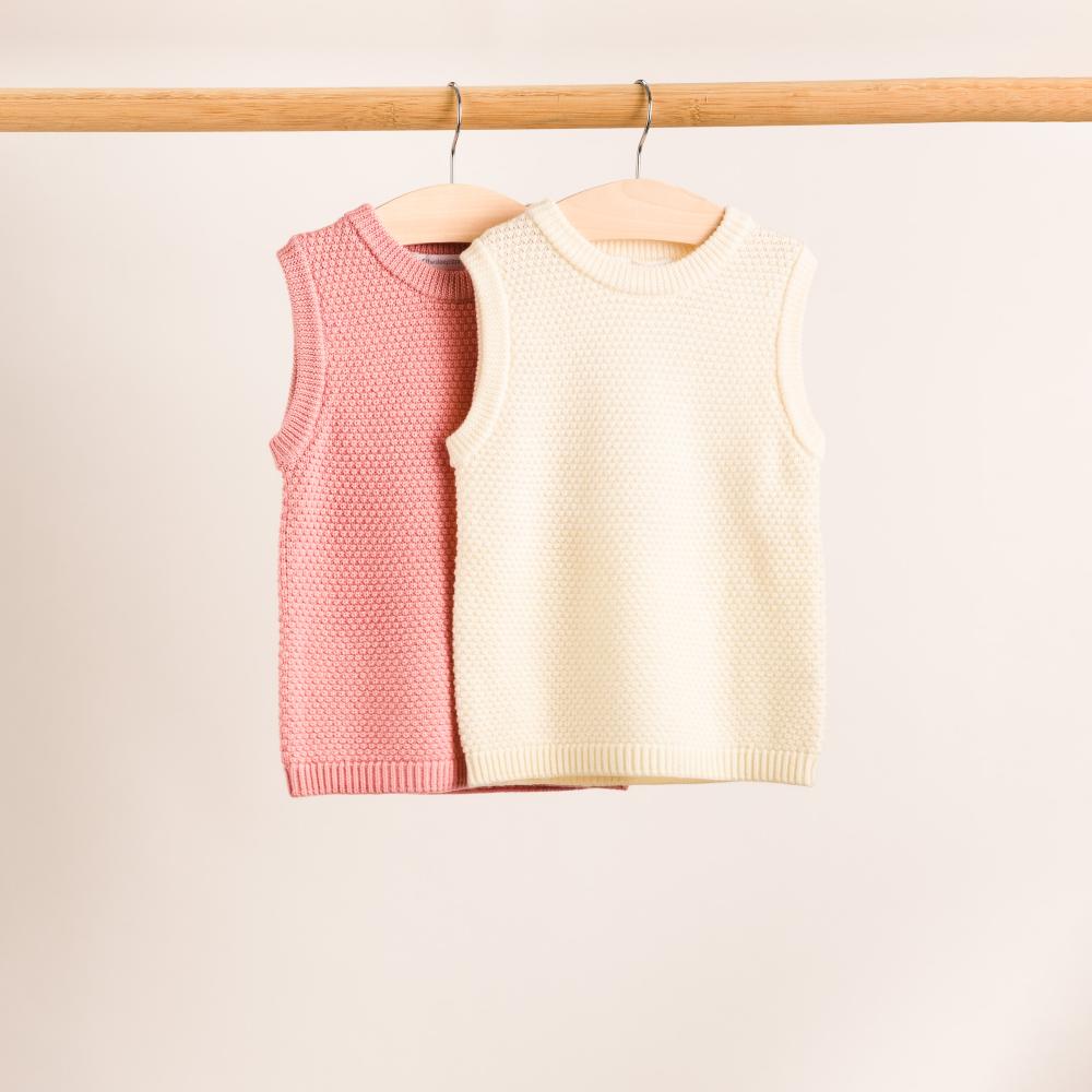 Merino Knit Vest - Pink