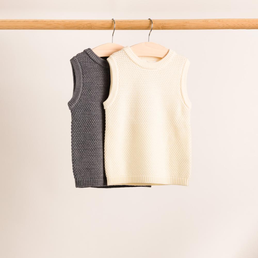 Merino Knit Vest - Natural