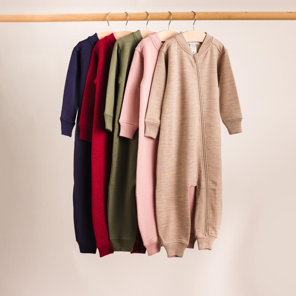 Merino Fleece Onesie - Dusky Pink
