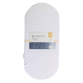 White latex moses basket mattress with 'The Sleep Store' label on a white background