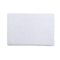 Rectangular latex pillow with White cotton pillowcase on a white background