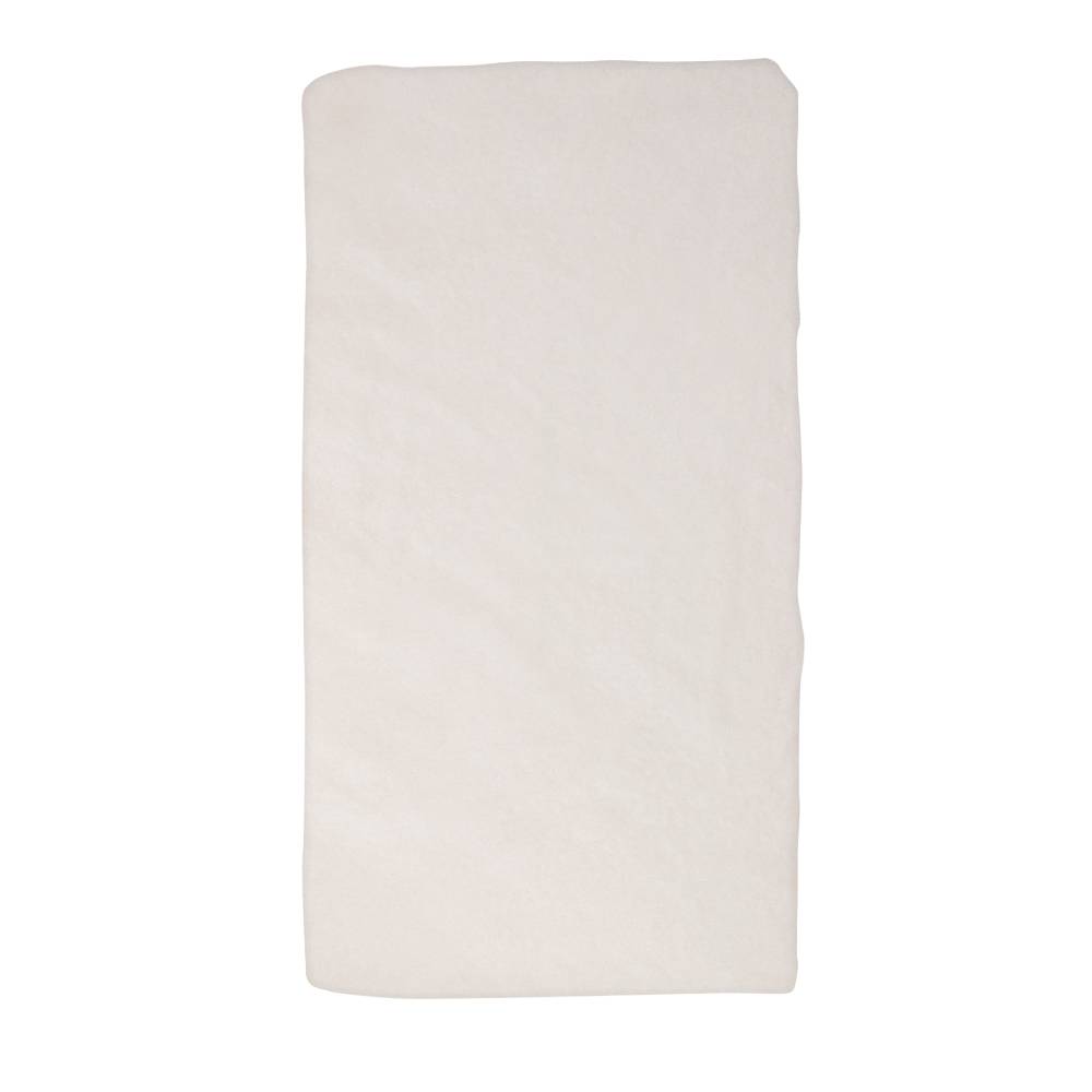 Natural fitted sheet on a mattress on a white background