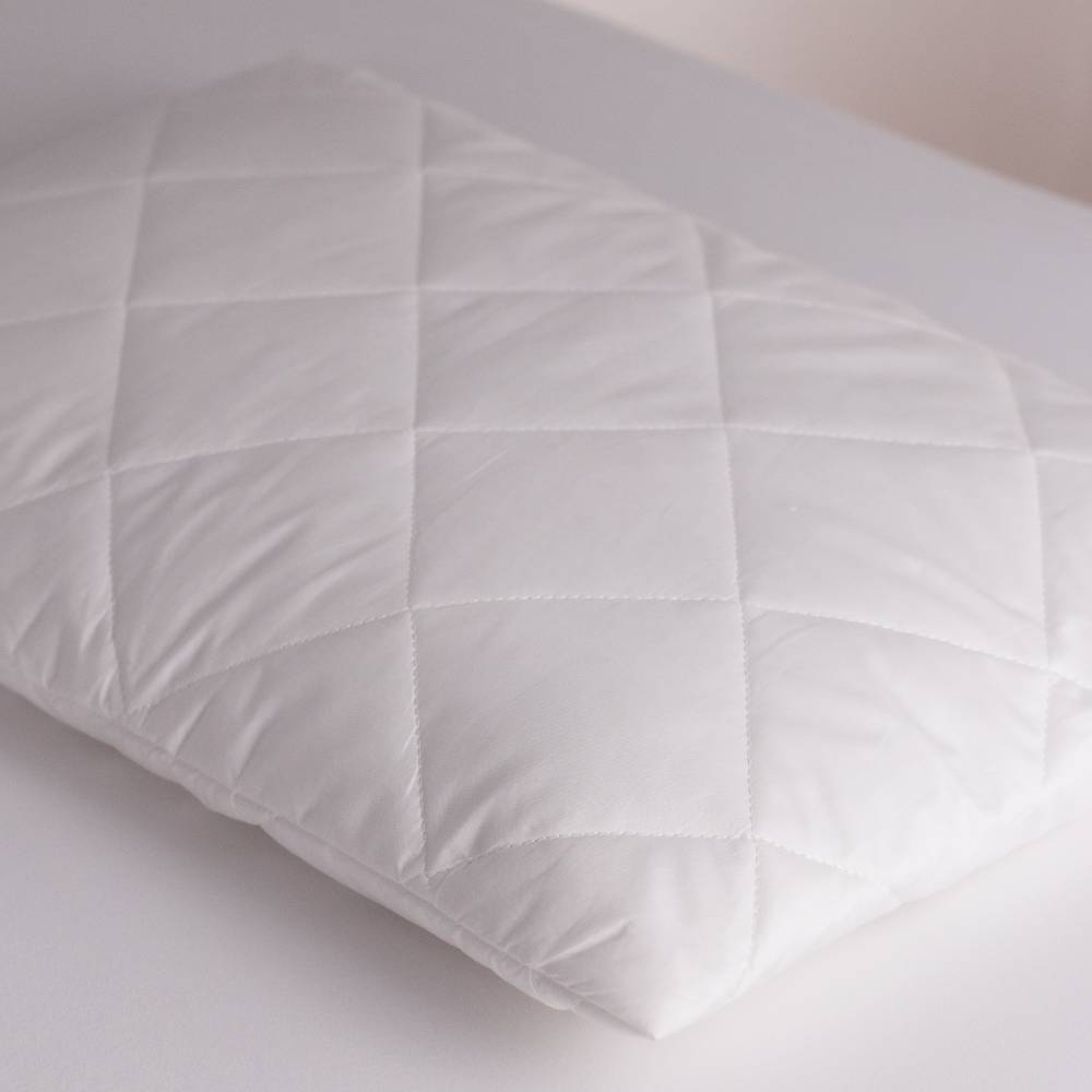 Quilted pillow protector for toddler and standard kids pillows