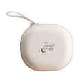 Cream case with 'The Sleep Store' logo and hand strap on a white background