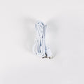 White USB cable on a light gray background