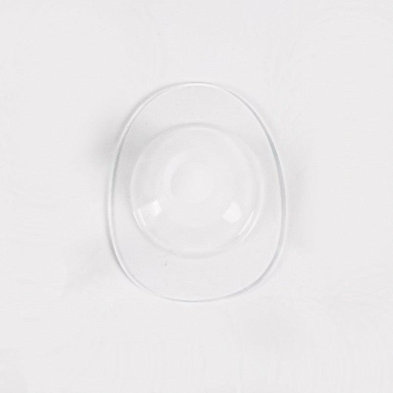 Clear silicone pump shield on a white background