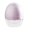 Purple and clear wearable breast pump with 'The Sleep Store' branding on a white background