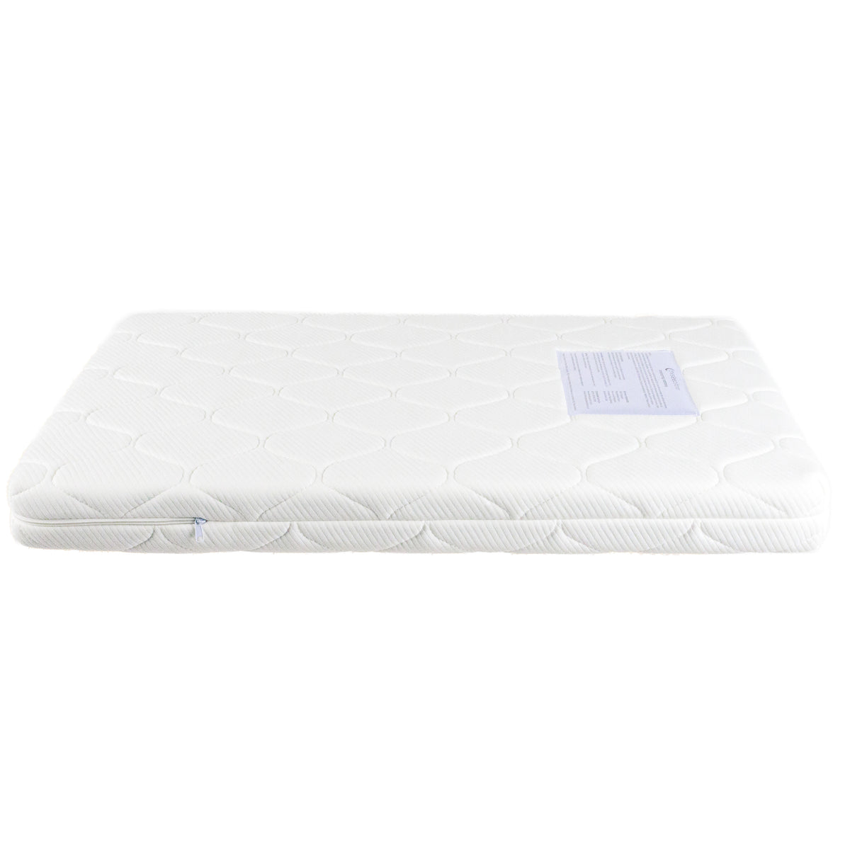 White mattress with quilting outer layer on a white background