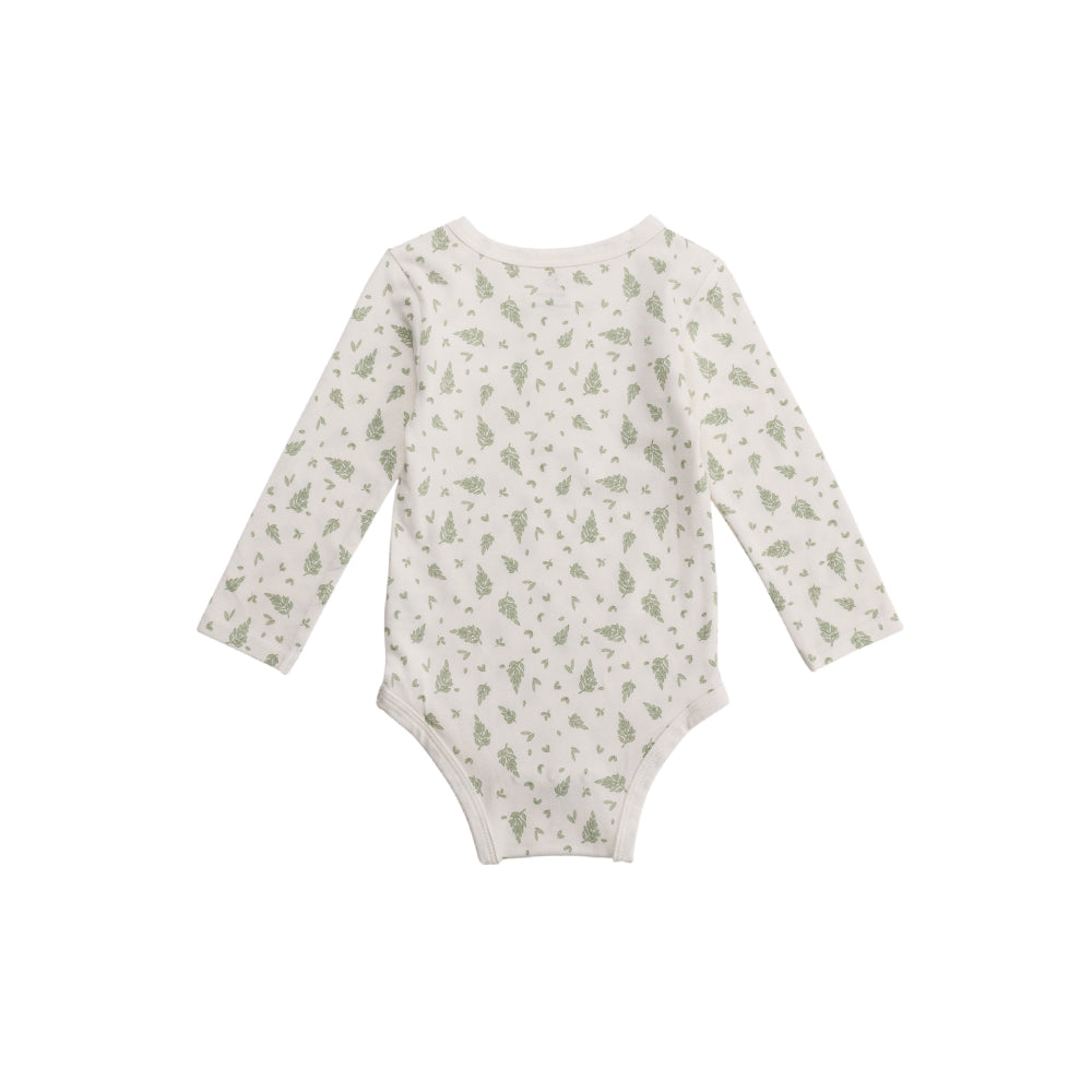 Organic Cotton Long Sleeve Bodysuit - Little Leaves