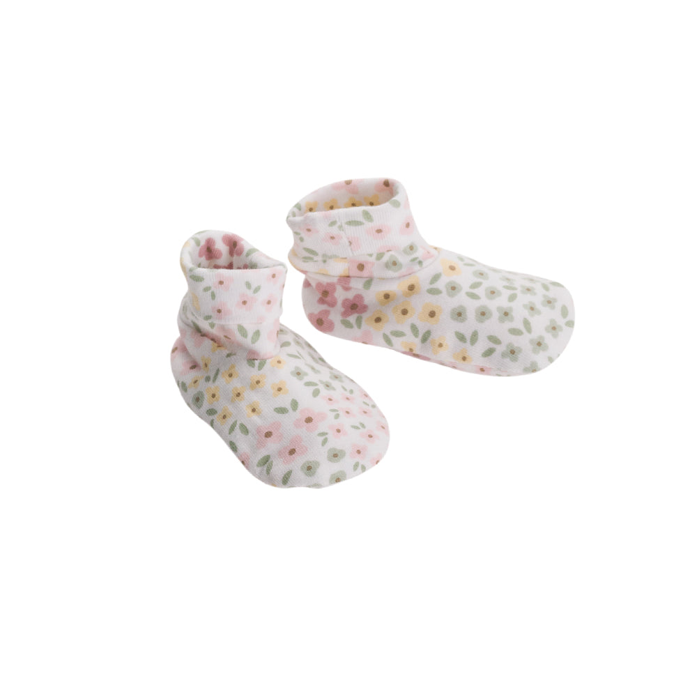 Floral Print Booties on a white background