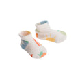 Rainbow Print Booties on a white background