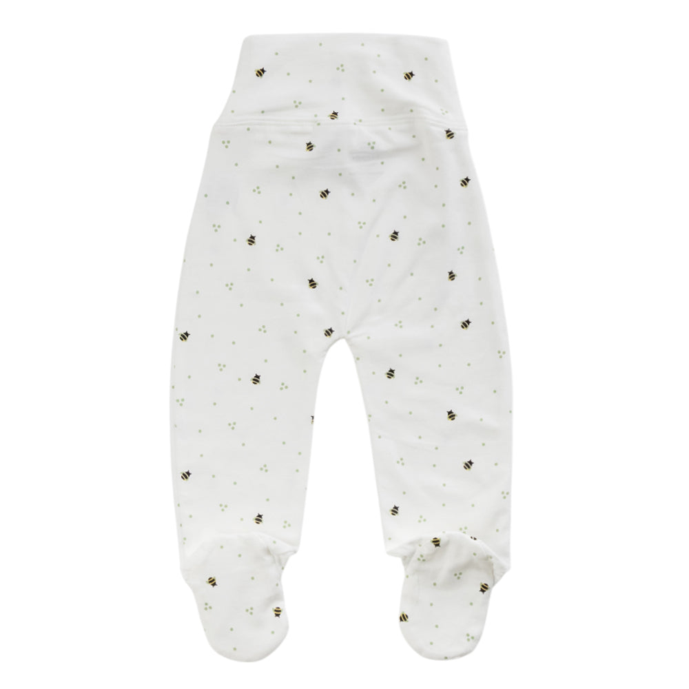 Organic Cotton Footed Pants - Natural Bees