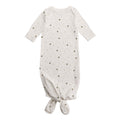 Cotton Knotted Gown in natural bee print on a white background