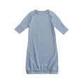 Light blue organic cotton nightgown with long sleeves on a white background