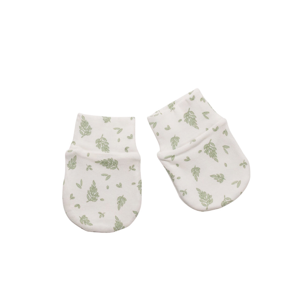 Organic Cotton Newborn Mittens - Little Leaves