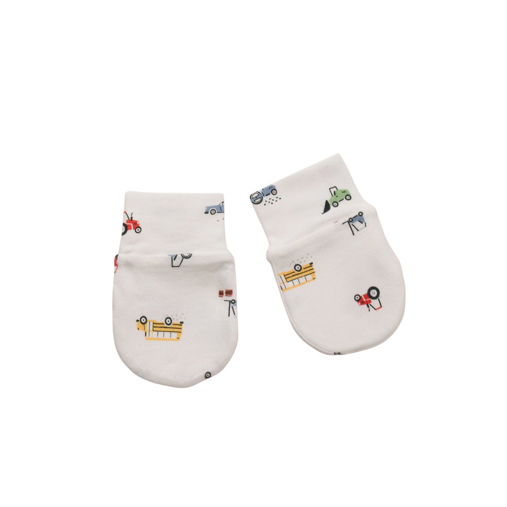 Organic Cotton Newborn Mittens - Transport