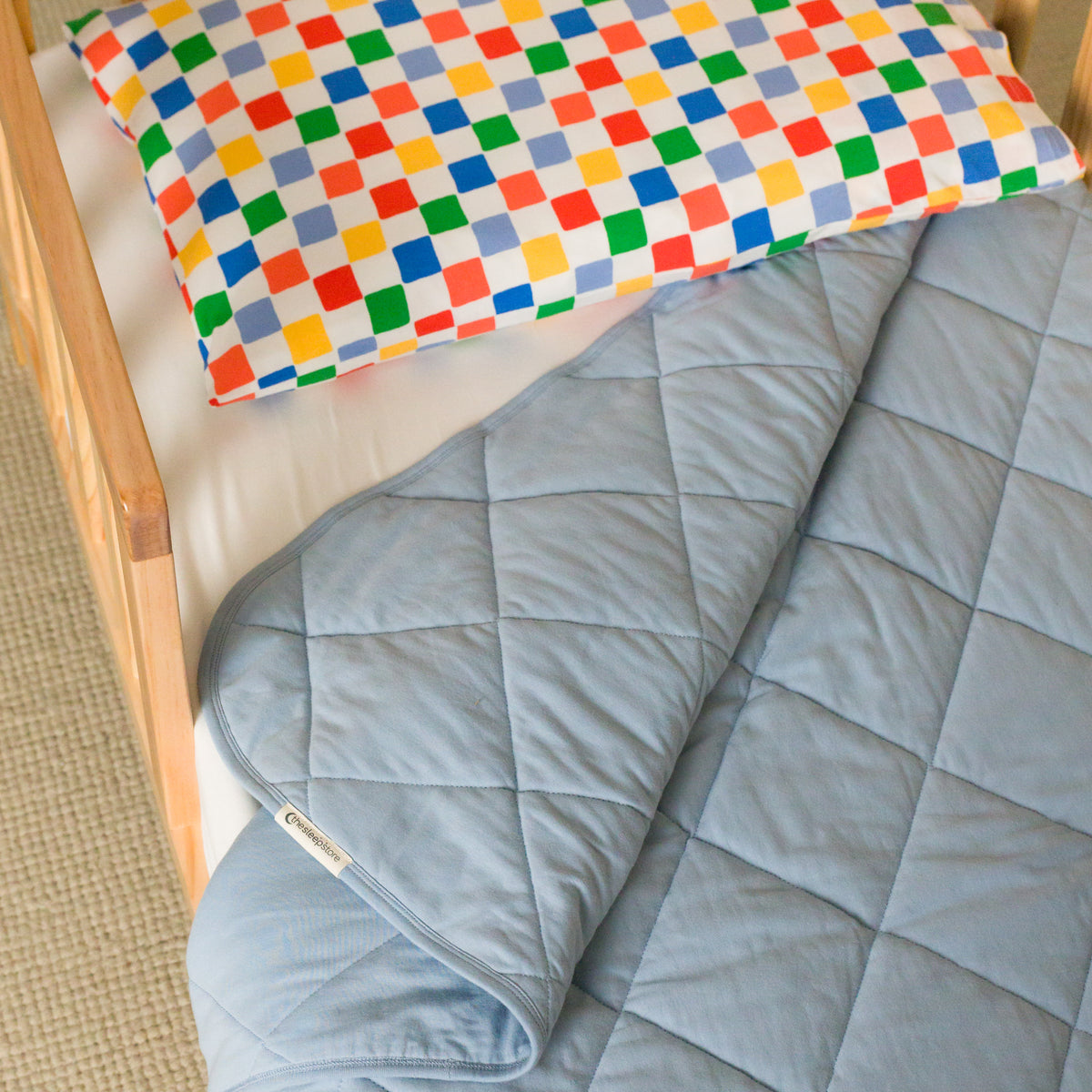 Organic Cotton Lightweight Quilt - Blue