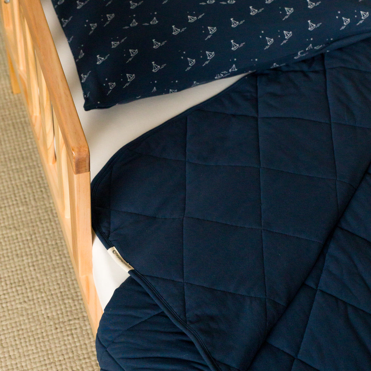 Organic Cotton Lightweight Quilt - Navy