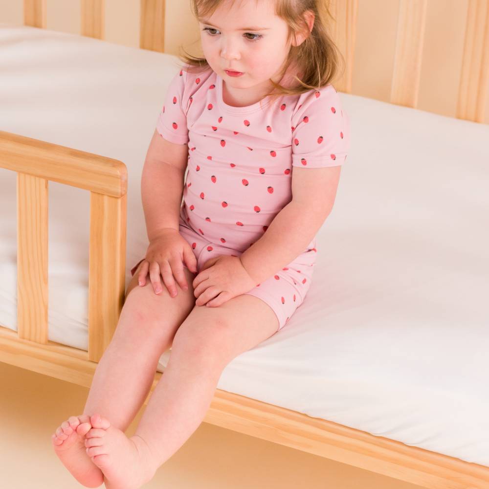 Organic Cotton Short Sleeve Pyjamas - Blush Strawberries
