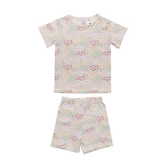 Organic Cotton Short Sleeve Pyjamas - Pink Bea Floral