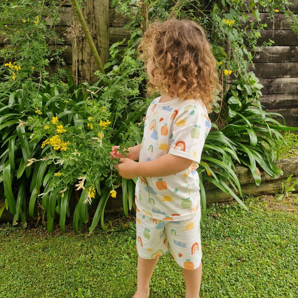 Organic Cotton Short Sleeve Pyjamas - Fern Safari