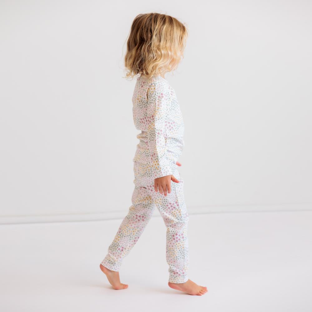 Organic Cotton Long Sleeve Pyjamas - Pink Bea Floral