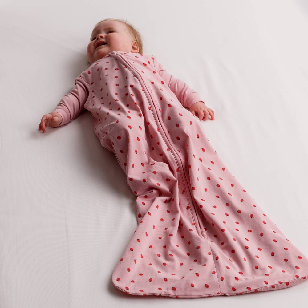 0.2 tog Organic Cotton Sleeping Bag - Blush Strawberries