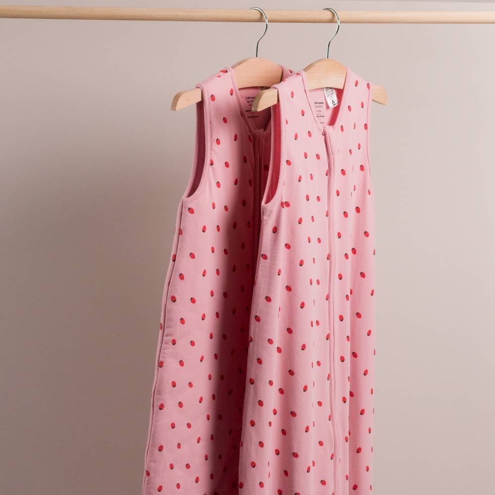 0.2 tog Organic Cotton Sleeping Bag - Blush Strawberries