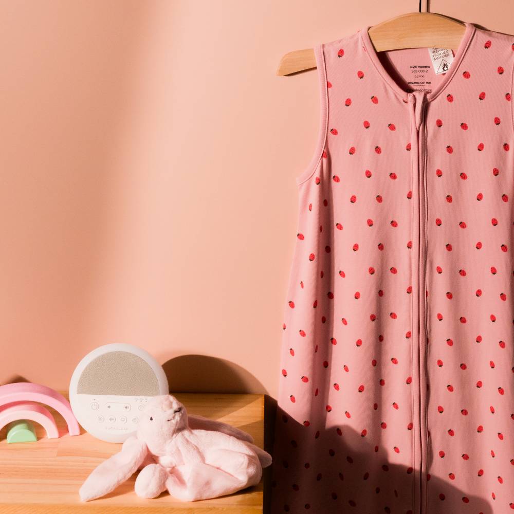 0.2 tog Organic Cotton Sleeping Bag - Blush Strawberries