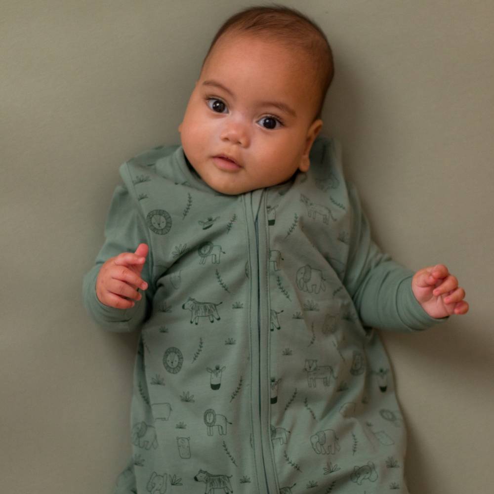 0.2 tog Organic Cotton Sleeping Bag - Fern Safari
