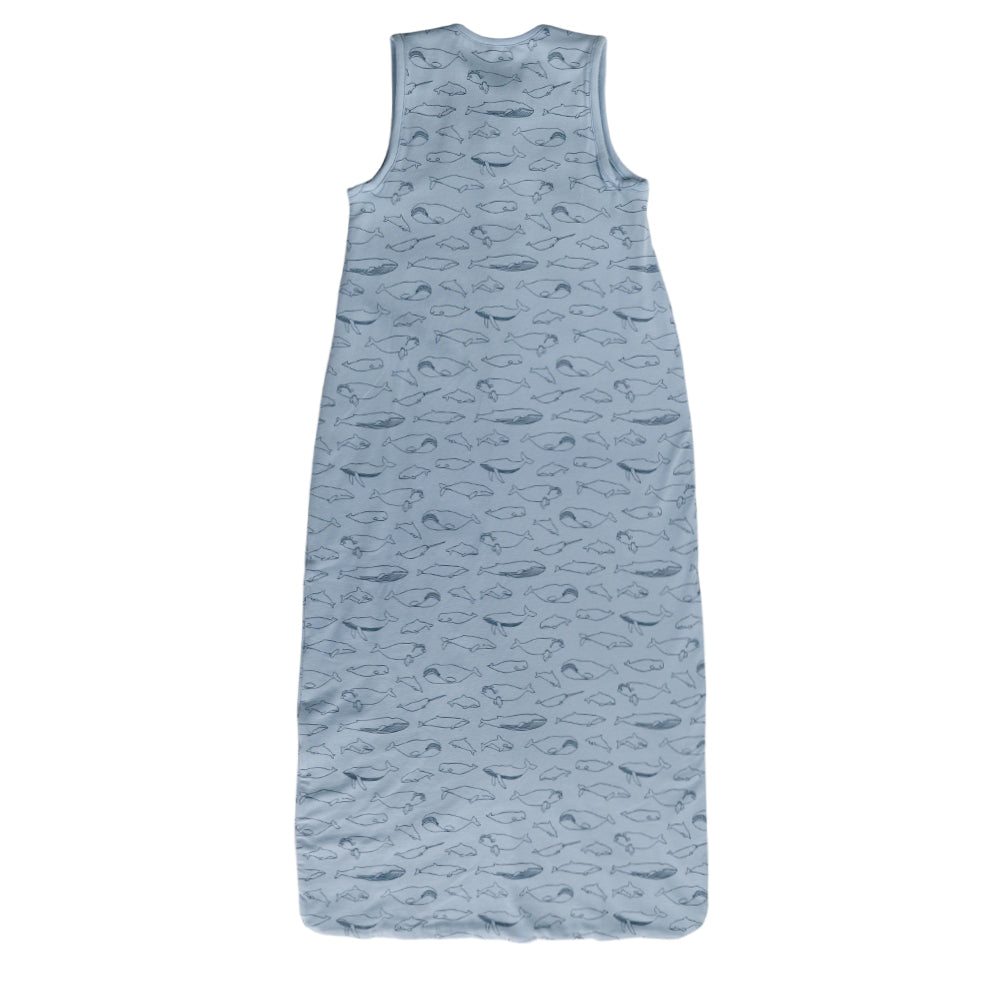 1.0 tog Organic Cotton Sleeping Bag - Blue Whales