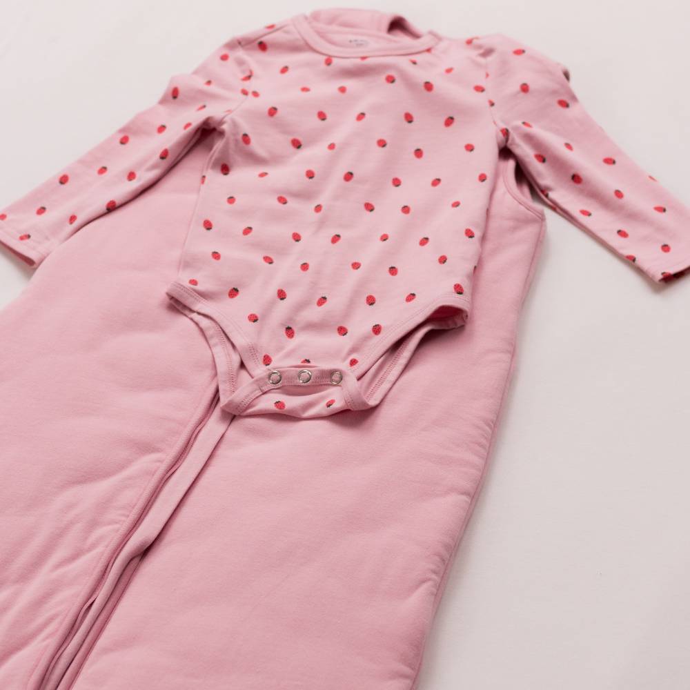 3.0 tog Organic Cotton Sleeping Bag - Blush