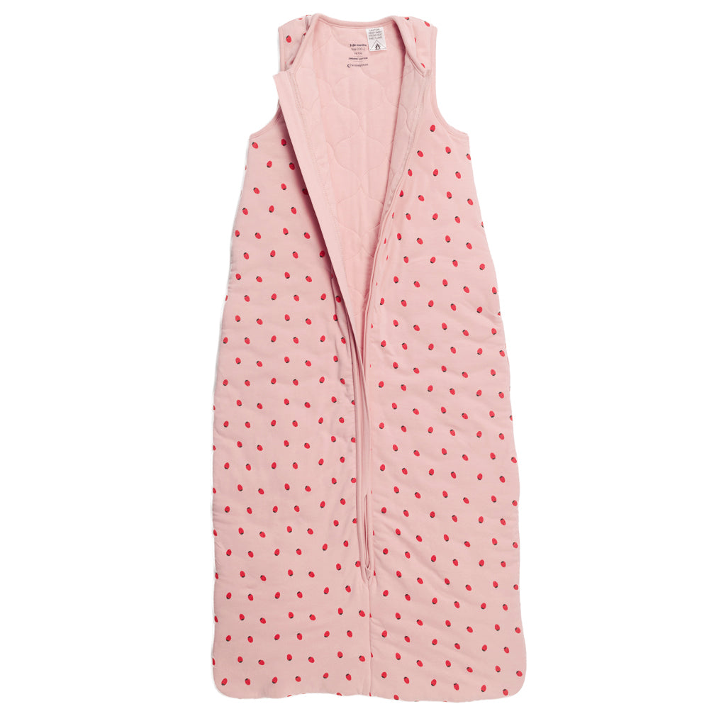 3.0 tog Organic Cotton Sleeping Bag - Blush Strawberries