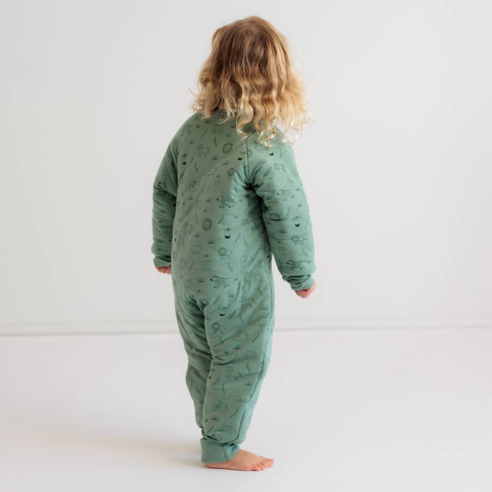 3.0 tog Organic Cotton Sleeved Sleep Suit - Blue Whales