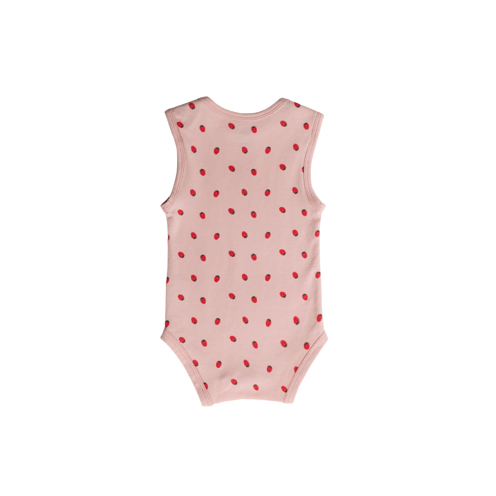 Organic Cotton Singletsuit - Blush Strawberries