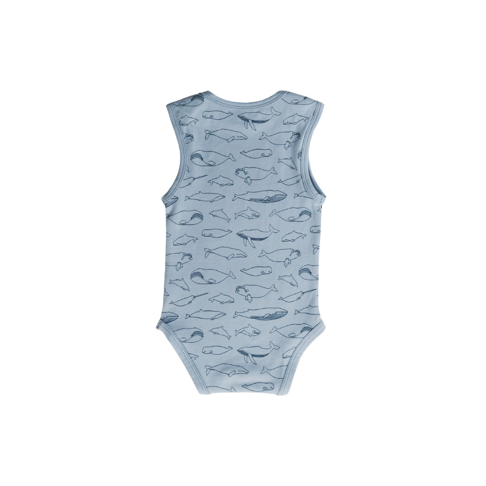 Organic Cotton Singletsuit - Blue Whales